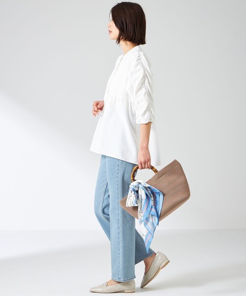 ANY SIS（エニィスィス）の「【洗える】ギャザースリーブ ブラウス（シャツ/ブラウス・レディース・ネイビー系/ホワイト系/スカイブルー系・2）」の12枚目の写真