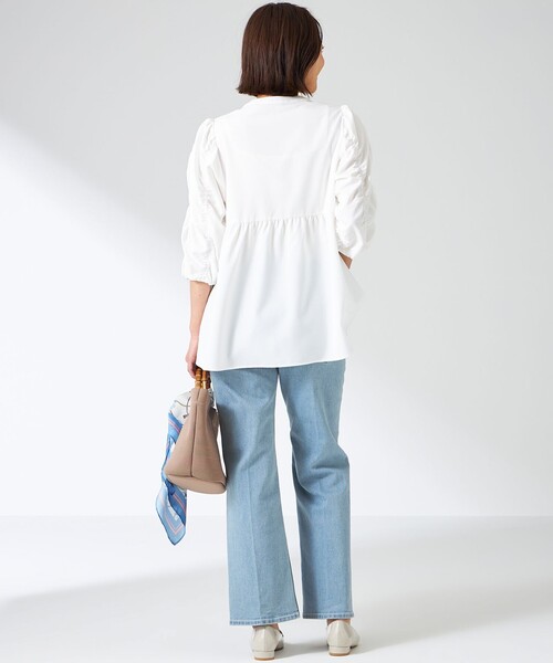 ANY SIS（エニィスィス）の「【洗える】ギャザースリーブ ブラウス（シャツ/ブラウス・レディース・ネイビー系/ホワイト系/スカイブルー系・2）」の18枚目の写真