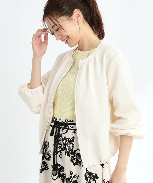 Reflect（リフレクト）の「【夏SALE／手洗い可】ジップアップメッシュブルゾン（ブルゾン・レディース・アイボリー/ネイビー・15 /13/11/09/07/05/17）」の3枚目の写真