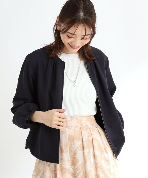 Reflect（リフレクト）の「【夏SALE／手洗い可】ジップアップメッシュブルゾン（ブルゾン・レディース・アイボリー/ネイビー・15 /13/11/09/07/05/17）」の7枚目の写真