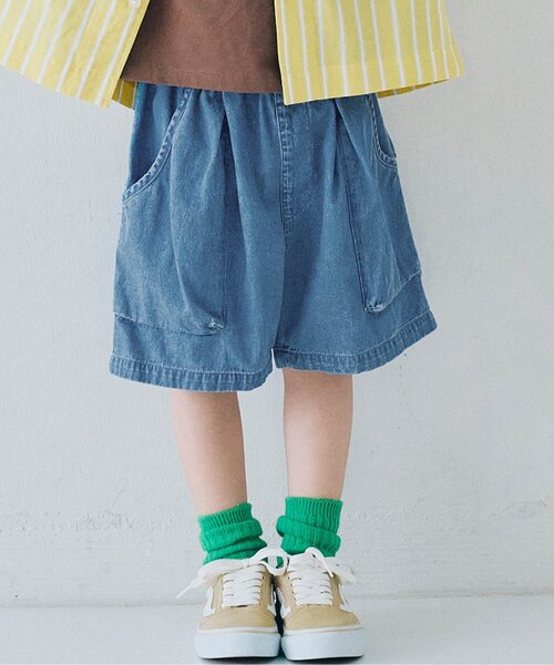 p.premier(ピードットプルミエ)の「【ジュニア対応】立体ポケットワークショーツ(その他パンツ・キッズ・チャコール/カーキ/アイボリー/ブルー・140/130/120/110/100/90/80)」の4枚目の写真