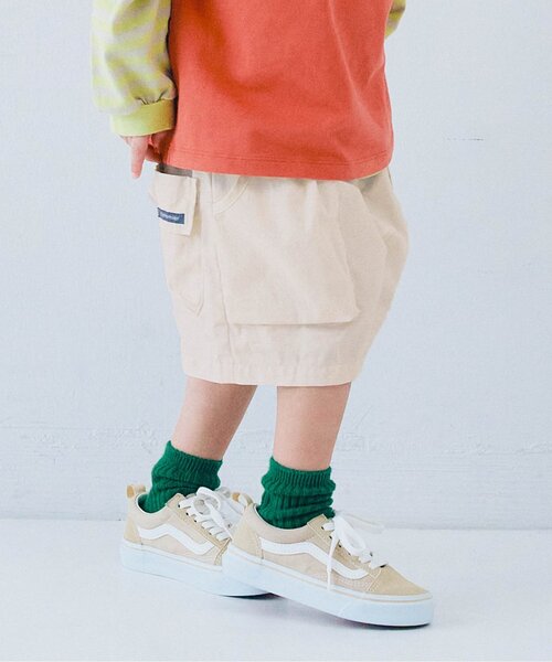 p.premier(ピードットプルミエ)の「【ジュニア対応】立体ポケットワークショーツ(その他パンツ・キッズ・チャコール/カーキ/アイボリー/ブルー・140/130/120/110/100/90/80)」の1枚目の写真