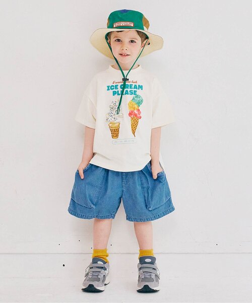 p.premier(ピードットプルミエ)の「【ジュニア対応】立体ポケットワークショーツ(その他パンツ・キッズ・チャコール/カーキ/アイボリー/ブルー・140/130/120/110/100/90/80)」の7枚目の写真