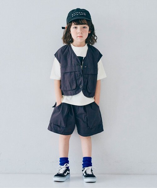 p.premier(ピードットプルミエ)の「【ジュニア対応】立体ポケットワークショーツ(その他パンツ・キッズ・チャコール/カーキ/アイボリー/ブルー・140/130/120/110/100/90/80)」の8枚目の写真