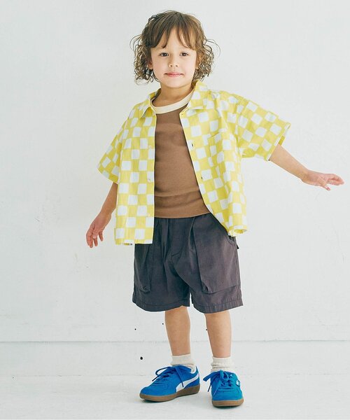 p.premier(ピードットプルミエ)の「【ジュニア対応】立体ポケットワークショーツ(その他パンツ・キッズ・チャコール/カーキ/アイボリー/ブルー・140/130/120/110/100/90/80)」の11枚目の写真