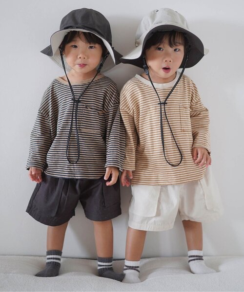 p.premier(ピードットプルミエ)の「【ジュニア対応】立体ポケットワークショーツ(その他パンツ・キッズ・チャコール/カーキ/アイボリー/ブルー・140/130/120/110/100/90/80)」の20枚目の写真