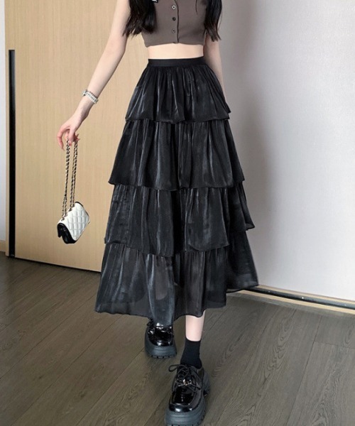 paravion（パラビオン）の「フリルボリュームスカート（スカート・レディース・ブラック/ホワイト・FREE）」の3枚目の写真