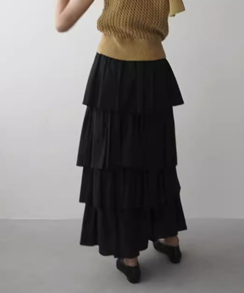 paravion（パラビオン）の「フリルボリュームスカート（スカート・レディース・ブラック/ホワイト・FREE）」の4枚目の写真