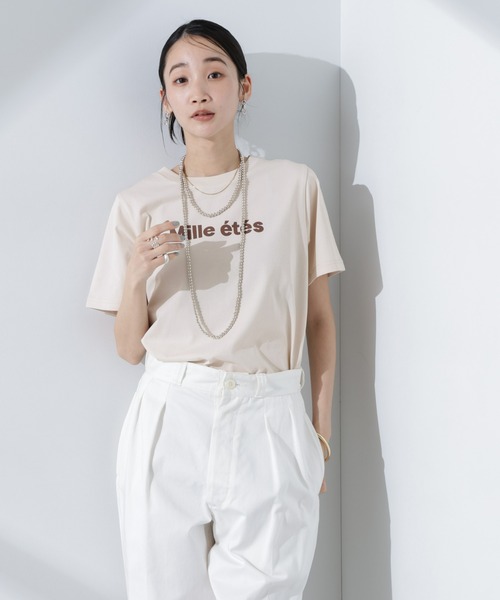 NANO universe(ナノユニバース)の「ロゴプリントTシャツ(Tシャツ/カットソー・レディース・ブルー/ブラック/チャコール/ベージュ/グレー系その他4・FREE)」の13枚目の写真