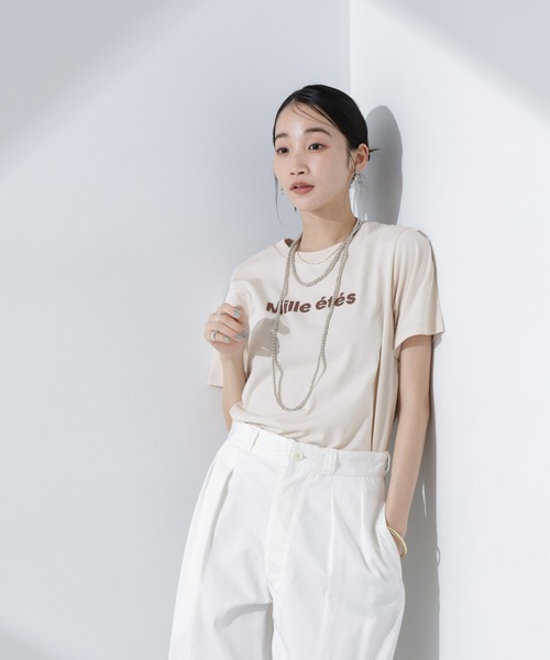 NANO universe(ナノユニバース)の「ロゴプリントTシャツ(Tシャツ/カットソー・レディース・ブルー/ブラック/チャコール/ベージュ/グレー系その他4・FREE)」の14枚目の写真