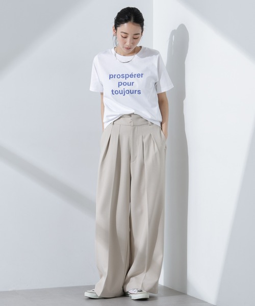 NANO universe(ナノユニバース)の「ロゴプリントTシャツ(Tシャツ/カットソー・レディース・ブルー/ブラック/チャコール/ベージュ/グレー系その他4・FREE)」の22枚目の写真