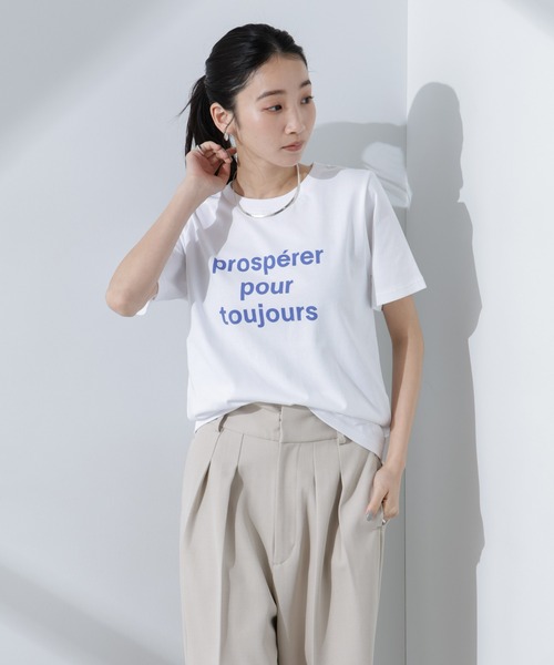 NANO universe(ナノユニバース)の「ロゴプリントTシャツ(Tシャツ/カットソー・レディース・ブルー/ブラック/チャコール/ベージュ/グレー系その他4・FREE)」の20枚目の写真