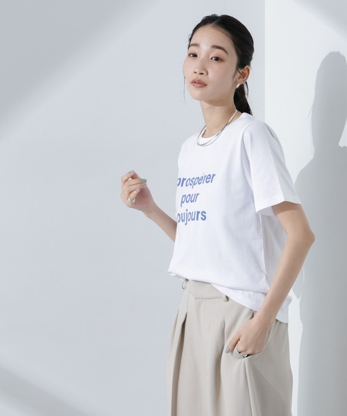 NANO universe(ナノユニバース)の「ロゴプリントTシャツ(Tシャツ/カットソー・レディース・ブルー/ブラック/チャコール/ベージュ/グレー系その他4・FREE)」の21枚目の写真