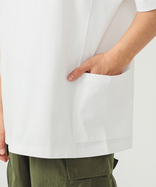 BEAMS（ビームス）の「BEAMS / サイドポケット ルーズTシャツ（Tシャツ/カットソー・メンズ・ブラック/オリーブ/ホワイト/ナチュラル・S/M/L/XL）」の10枚目の写真