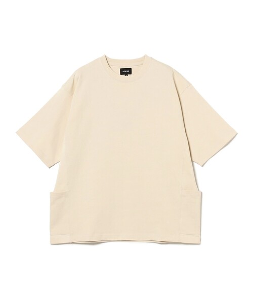 BEAMS（ビームス）の「BEAMS / サイドポケット ルーズTシャツ（Tシャツ/カットソー・メンズ・ブラック/オリーブ/ホワイト/ナチュラル・S/M/L/XL）」の14枚目の写真