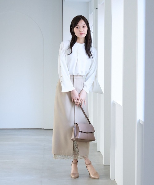 Andemiu（アンデミュウ）の「レースカサネIラインスカート325585（スカート・レディース・チャコールグレー/ベージュ/ネイビー/ダークブラウン/ブルー系その他2/グレー系その他・SMALL/MEDIUM）」の13枚目の写真