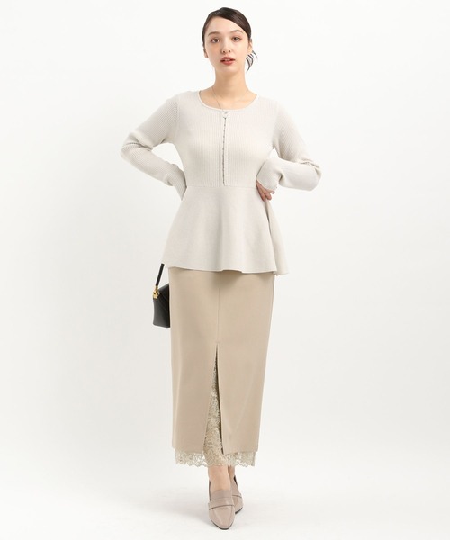 Andemiu（アンデミュウ）の「レースカサネIラインスカート325585（スカート・レディース・チャコールグレー/ベージュ/ネイビー/ダークブラウン/ブルー系その他2/グレー系その他・SMALL/MEDIUM）」の18枚目の写真