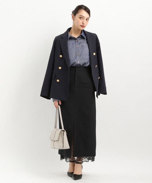 Andemiu（アンデミュウ）の「レースカサネIラインスカート325585（スカート・レディース・チャコールグレー/ベージュ/ネイビー/ダークブラウン/ブルー系その他2/グレー系その他・SMALL/MEDIUM）」の19枚目の写真