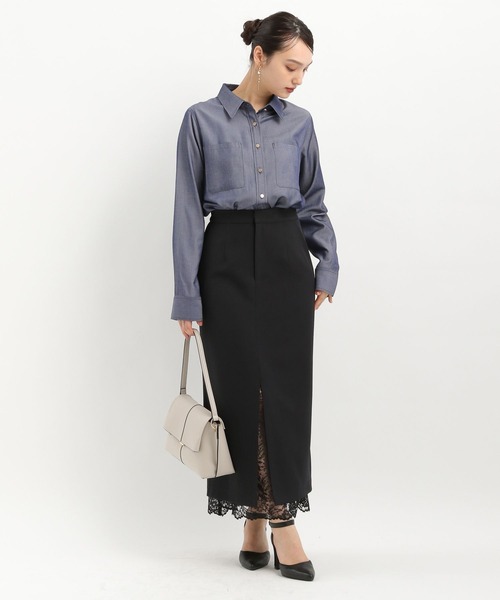 Andemiu（アンデミュウ）の「レースカサネIラインスカート325585（スカート・レディース・チャコールグレー/ベージュ/ネイビー/ダークブラウン/ブルー系その他2/グレー系その他・SMALL/MEDIUM）」の20枚目の写真