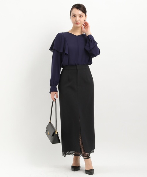 Andemiu（アンデミュウ）の「レースカサネIラインスカート325585（スカート・レディース・チャコールグレー/ベージュ/ネイビー/ダークブラウン/ブルー系その他2/グレー系その他・SMALL/MEDIUM）」の21枚目の写真