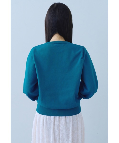 IEDIT(イディット)の「IEDIT バウンシー素材のふんわり袖ニットプルオーバー(ニット/セーター・レディース・ブルー/グレー/オレンジ・M/L/LL/3L/4L/S)」の9枚目の写真