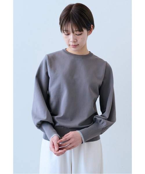 IEDIT(イディット)の「IEDIT バウンシー素材のふんわり袖ニットプルオーバー(ニット/セーター・レディース・ブルー/グレー/オレンジ・M/L/LL/3L/4L/S)」の10枚目の写真