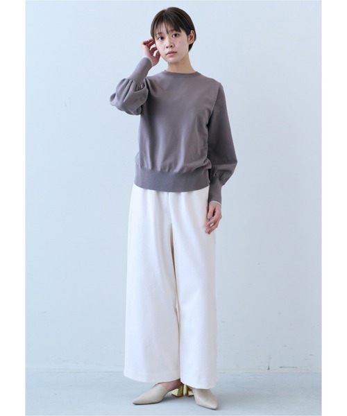 IEDIT(イディット)の「IEDIT バウンシー素材のふんわり袖ニットプルオーバー(ニット/セーター・レディース・ブルー/グレー/オレンジ・M/L/LL/3L/4L/S)」の11枚目の写真