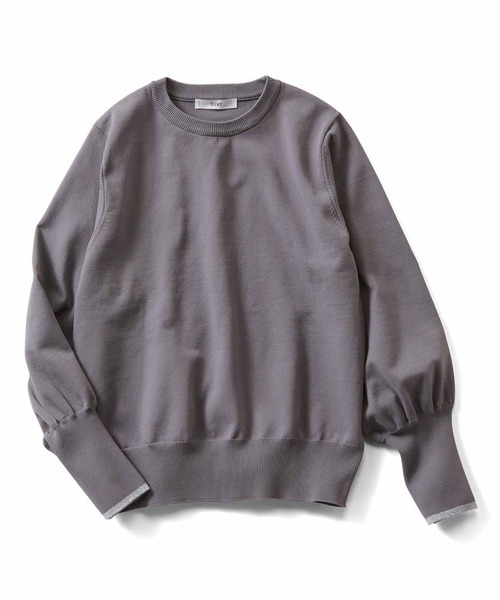 IEDIT(イディット)の「IEDIT バウンシー素材のふんわり袖ニットプルオーバー(ニット/セーター・レディース・ブルー/グレー/オレンジ・M/L/LL/3L/4L/S)」の15枚目の写真