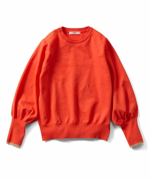 IEDIT(イディット)の「IEDIT バウンシー素材のふんわり袖ニットプルオーバー(ニット/セーター・レディース・ブルー/グレー/オレンジ・M/L/LL/3L/4L/S)」の16枚目の写真