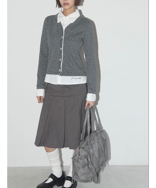 FANCY CLUB】FRILL SHIRT LAYERED CARDIGAN / 【ファンシー