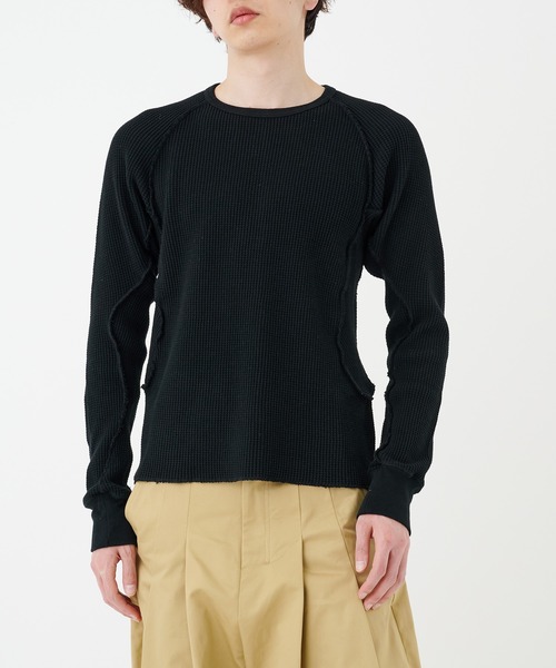 NVRFRGT（ネヴァーフォーゲット）の「WAFFLE THERMAL LONG SLEEVE T-SHIRT（Tシャツ/カットソー・メンズ・ホワイト/ブラック/グレー・1/2）」の3枚目の写真