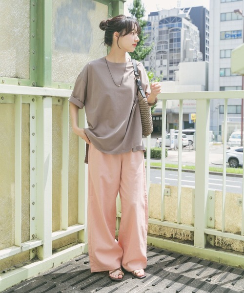 ITEMS URBANRESEARCH（アイテムズ アーバンリサーチ）の「リネンレーヨンシャーリングパンツ（その他パンツ・レディース・ピンク/ブラウン/ブラック系その他・FREE）」の6枚目の写真