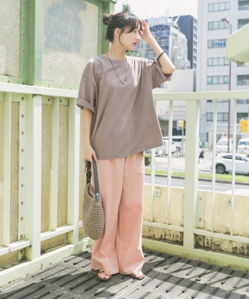 ITEMS URBANRESEARCH（アイテムズ アーバンリサーチ）の「リネンレーヨンシャーリングパンツ（その他パンツ・レディース・ピンク/ブラウン/ブラック系その他・FREE）」の7枚目の写真