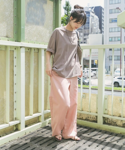ITEMS URBANRESEARCH（アイテムズ アーバンリサーチ）の「リネンレーヨンシャーリングパンツ（その他パンツ・レディース・ピンク/ブラウン/ブラック系その他・FREE）」の8枚目の写真