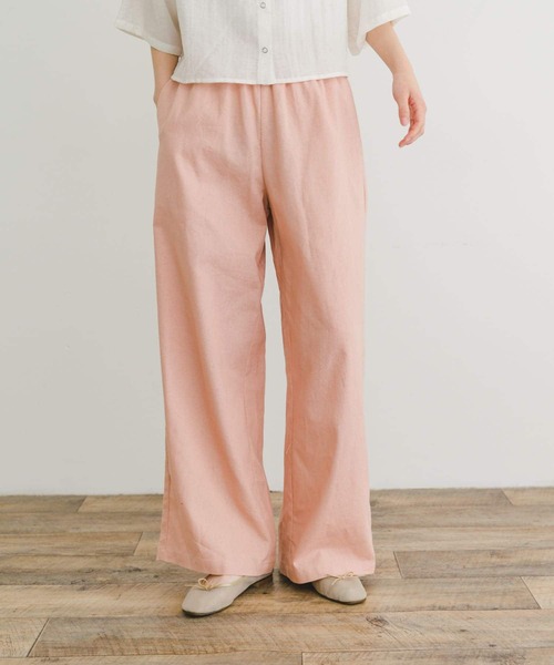 ITEMS URBANRESEARCH（アイテムズ アーバンリサーチ）の「リネンレーヨンシャーリングパンツ（その他パンツ・レディース・ピンク/ブラウン/ブラック系その他・FREE）」の9枚目の写真