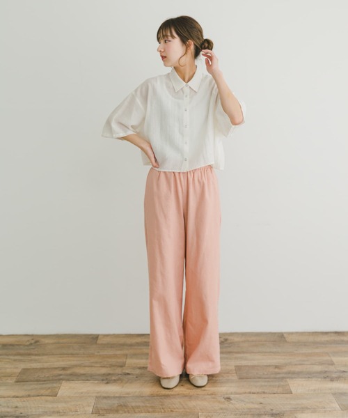 ITEMS URBANRESEARCH（アイテムズ アーバンリサーチ）の「リネンレーヨンシャーリングパンツ（その他パンツ・レディース・ピンク/ブラウン/ブラック系その他・FREE）」の10枚目の写真