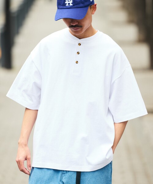 このっぺ☆22ss Americana ヘンリーネック Tシャツ サイベーシックス SCYE BASICS ウオッシュド 鹿の子 ヘンリー