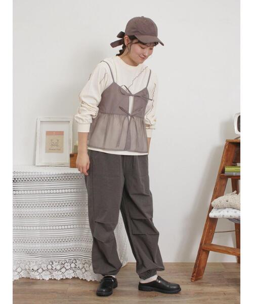 Samansa Mos2(サマンサ モスモス)の「【M/Lサイズ】パラシュートパンツ(その他パンツ・レディース・カーキ/チャコールグレー/オフホワイト/ピンク・L/M)」の8枚目の写真