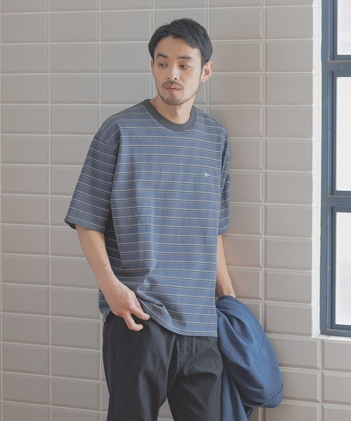 BAYFLOW(ベイフロー)の「SNOWボーダー半袖Tシャツ(Tシャツ/カットソー・メンズ・ネイビー系1/ホワイト/ネイビー/ベージュ・MEDIUM/LARGE)」の2枚目の写真