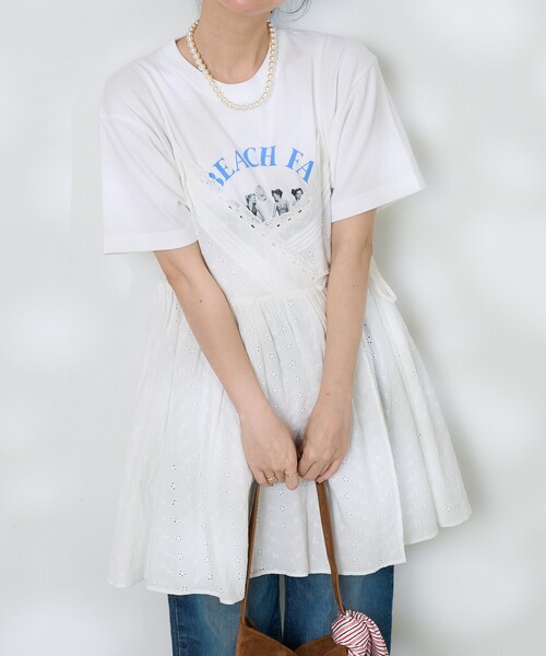 セール】インド レースカシュクール リボンキャミ（ワンピース