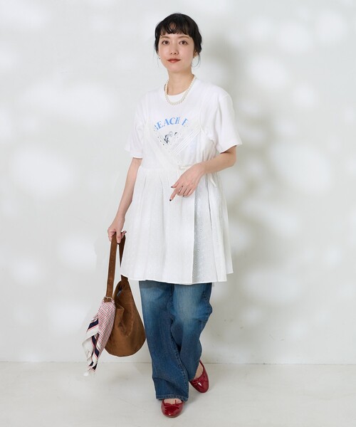 セール】インド レースカシュクール リボンキャミ（ワンピース