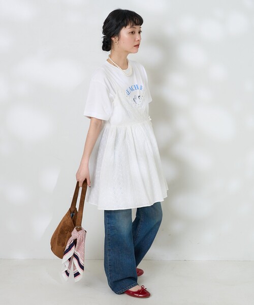 FREAK'S STORE(フリークスストア)の「インド レースカシュクール リボンキャミ(ワンピース・レディース・ブラック/オフホワイト/ベージュ・フリ-)」の8枚目の写真