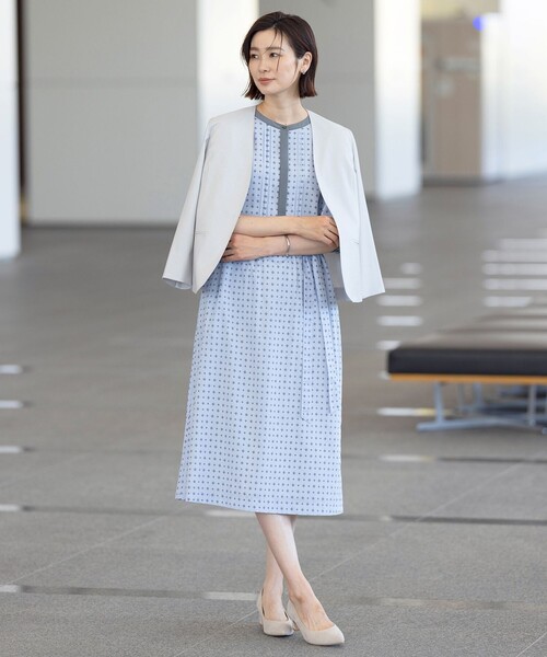 J.PRESS Ladies(J.プレス レディス)の「【洗える】ジオメトリックプリント ワンピース(ワンピース・レディース・ネイビー系5/サックスブルー系5/ホワイト系5・XS)」の22枚目の写真