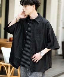 Rocky Monroe | オーバーサイズ 無地/チェック柄/ストライプ柄レギュラーカラー半袖シャツ(シャツ/ブラウス)