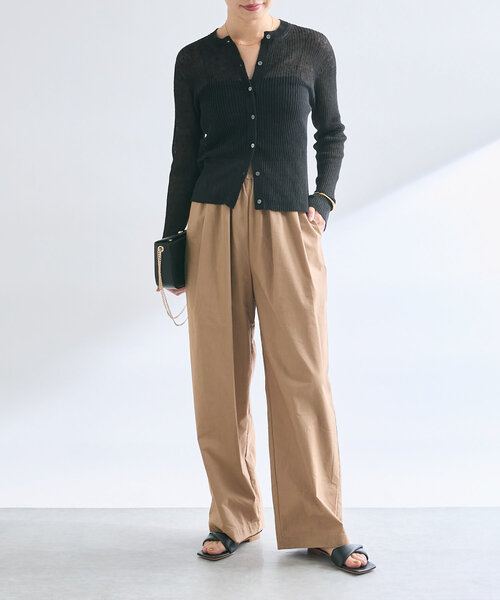 RIVE DROITE（リヴドロワ）の「【インフルエンサーSHIHOコラボ】コットンネップリブカーデ（カーディガン/ボレロ・レディース・ブラック/レモンイエロー/オフホワイト・FREE）」の16枚目の写真