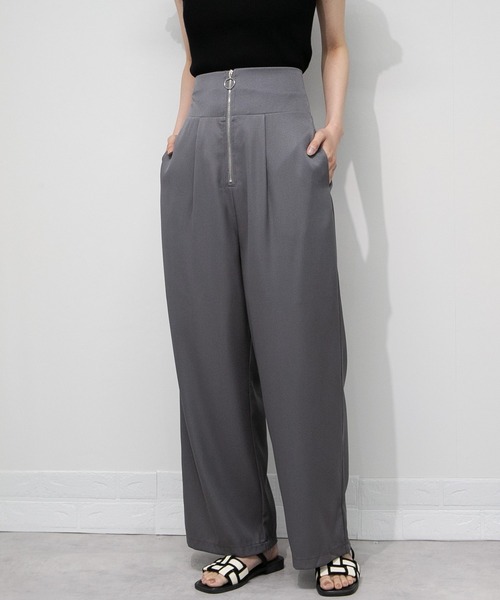 【PHOEBE PHILO】ウール ウエストバンド ワイドパンツ ラメリネンワイドパンツ｜BIGI online store - ビギ オンライン