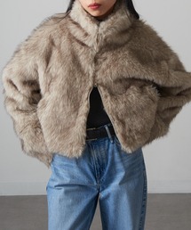 【MAGASIN DE MODE Onjna】フェイクファーショート丈ジャケット DTK