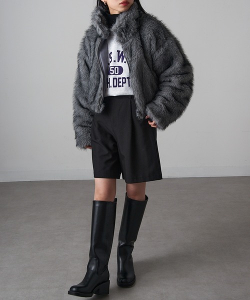 MAGASIN DE MODE Onjna(マガジンデモードオンジェナ )の「【MAGASIN DE MODE Onjna】フェイクファーショート丈ジャケット DTK(その他アウター・レディース・グレー/ベージュ/ブラック・FREE)」の21枚目の写真