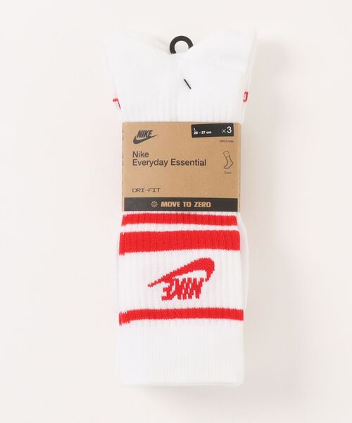 NIKE（ナイキ）の「《NIKEアパレル》NSWエブリデイエッセンシャルクルーソックス（ソックス/靴下・メンズ・ホワイト×レッド/ホワイト×ブラック/ホワイト×ブルー/ブラック×ホワイト/ホワイト系その他・25-27/23-25/27-29/21-23）」の2枚目の写真