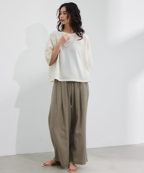 BARNYARDSTORM(バンヤードストーム)の「BARNYARDSTORM / 半袖Tブラウス 【JAPAN FABRIC】(シャツ/ブラウス・レディース・ホワイト系その他/ブラック/ホワイト/ライトホワイト・FREE)」の7枚目の写真